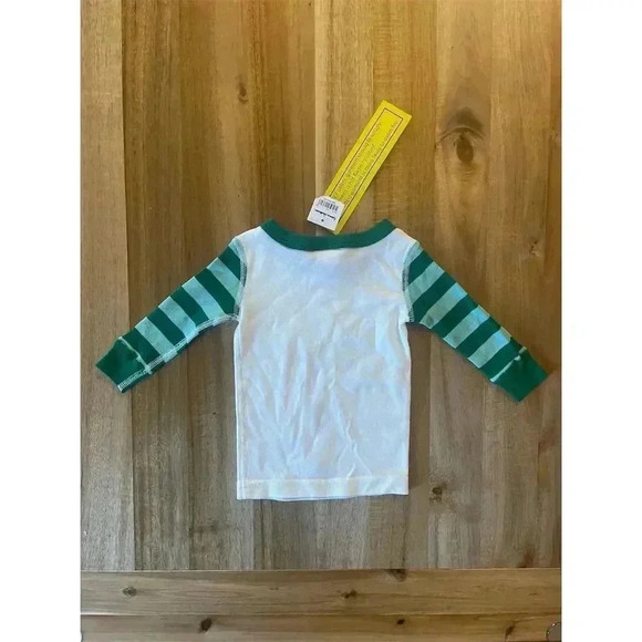 Hanna Andersson Kids Marvel Groot & Rocket Holiday Pajama Green Top, 3-6m (60cm) - Picture 4 of 4